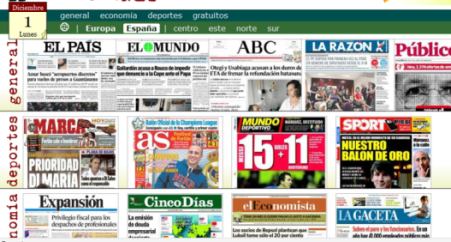 Como ver las portadas diarias de los periódicos Hispanos