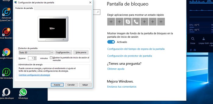 Proteger monitor Windows 10