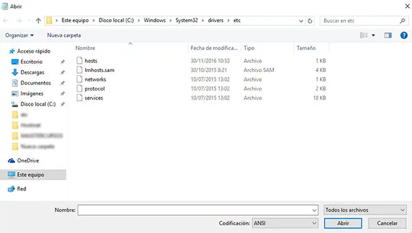 Cómo editar el archivo hosts en Windows 10